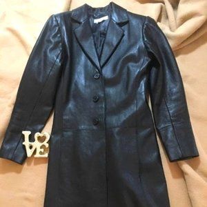 WHITE HOUSE BLACK MARKET Leather coat XS